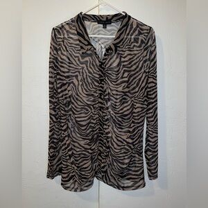 Y2K Sheer Zebra Top